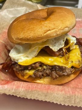 Eggman Burger at Hot Dog Diner & Burger Company in Parma, Ohio
