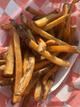 A basket of fresh cut fries