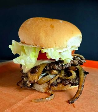 Mushroom Burger at Hot Dog Diner & Burger Company in Parma, Ohio