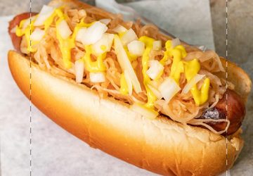 Sauerkraut Dog at Hot Dog Diner & Burger Company in Parma, Ohio
